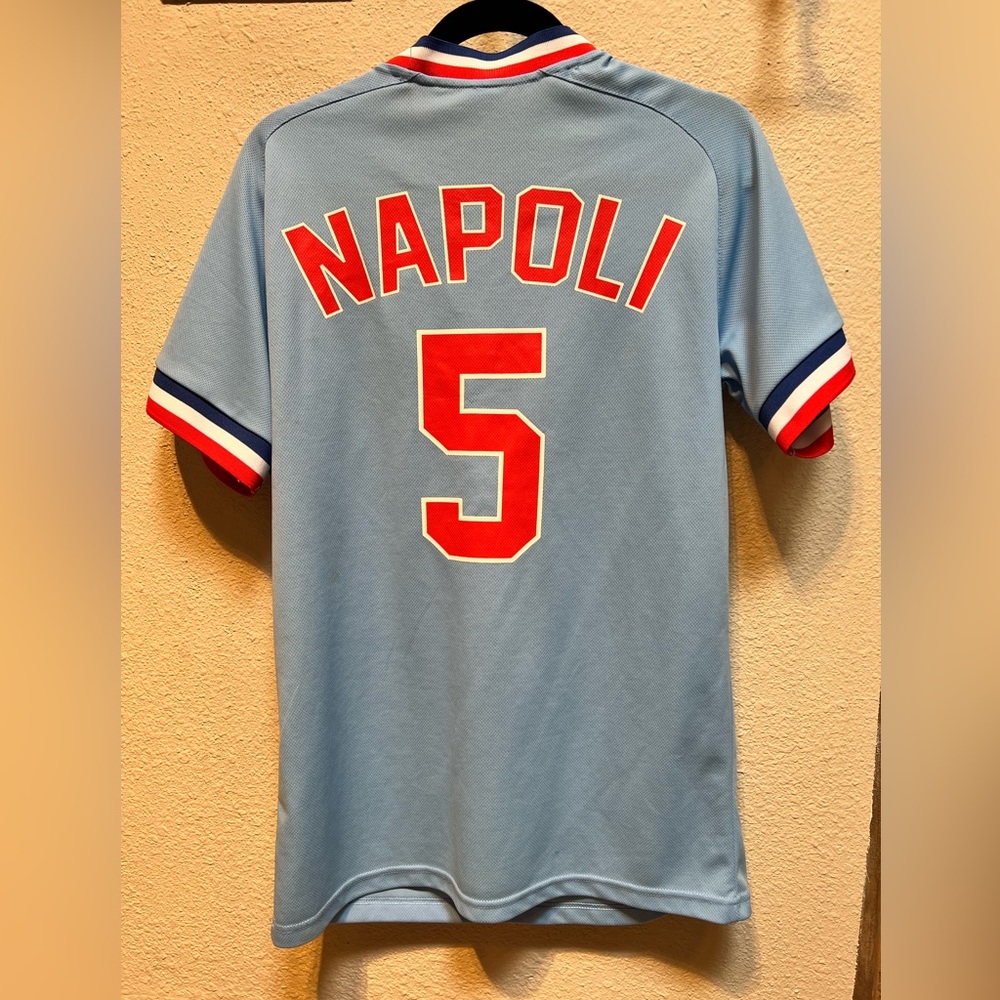 MLB Texas Rangers Blue Jersey Fox Southwest #5 Napoli Sz M